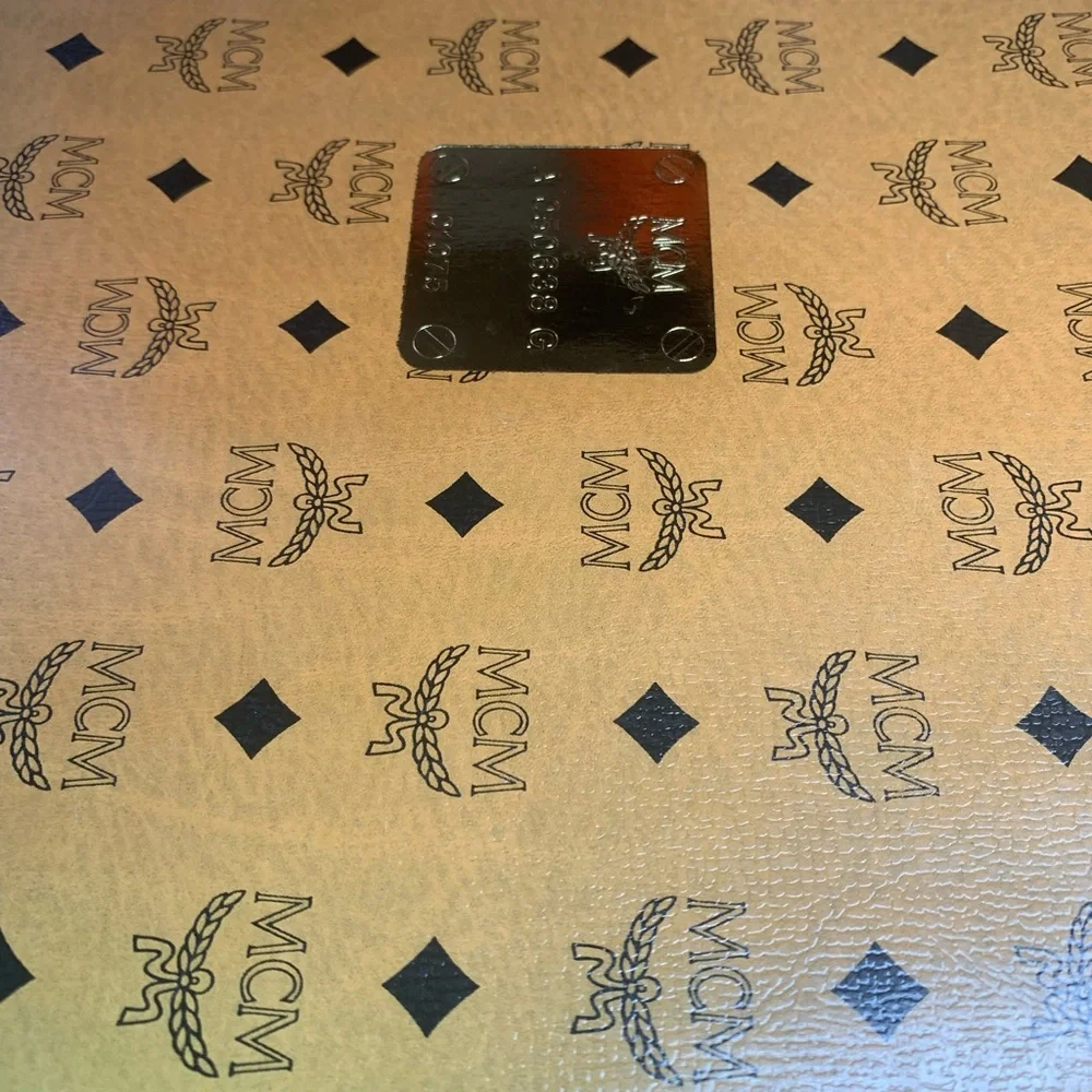MCM Tan and Black Bath Towel